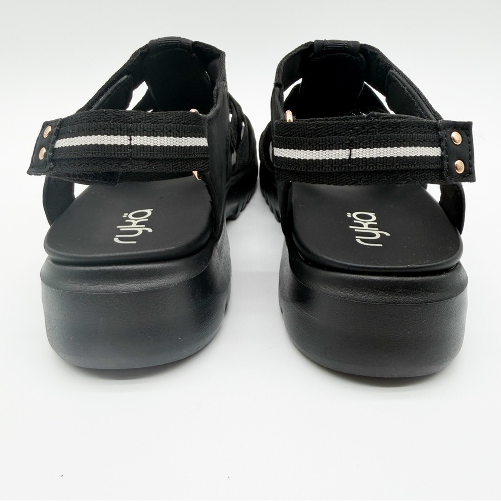 Ryka Blissful Strappy Sport Sandals Adjustable Hook Loop Comfort Black 6.5 NEW - Picture 5 of 15